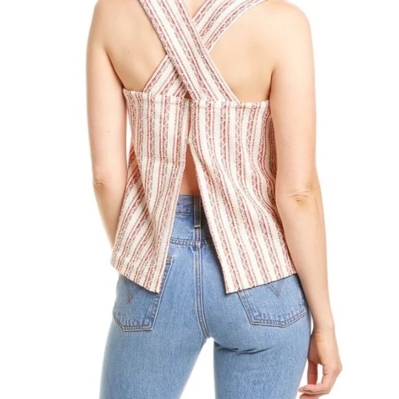 Madewell Boucle Stripe Cross Back Tank Top - Picture 2 of 13